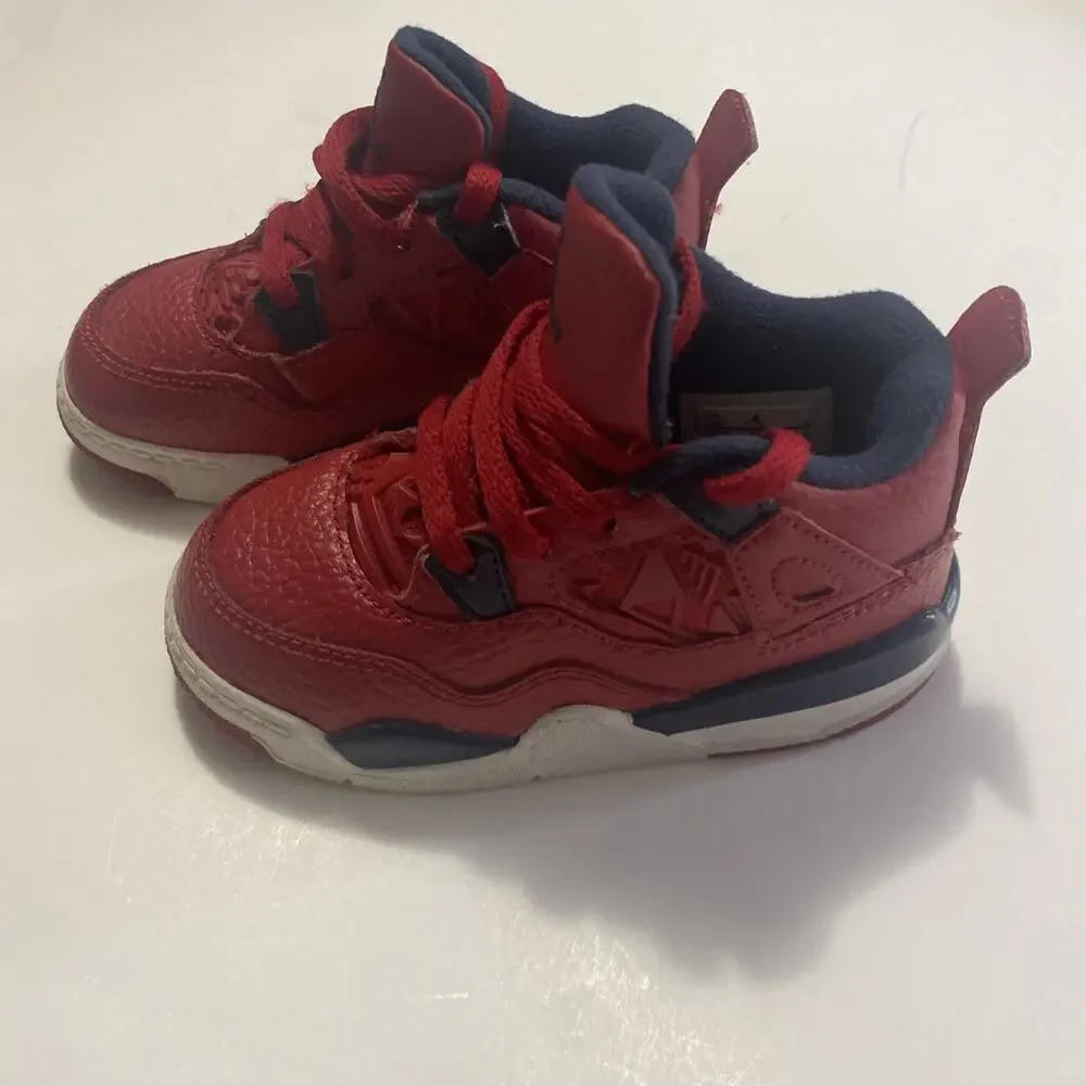 Air Jordan 4 Retro Fiba BQ7670-617 2019 Toddler Kid Red Sneaker Shoe Size 7c